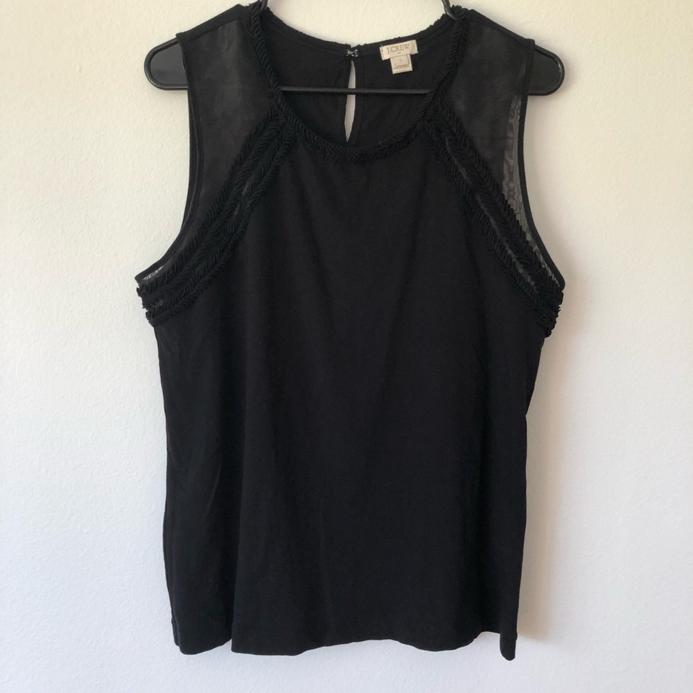 J. Crew Fancy Black Tank Top Size Large